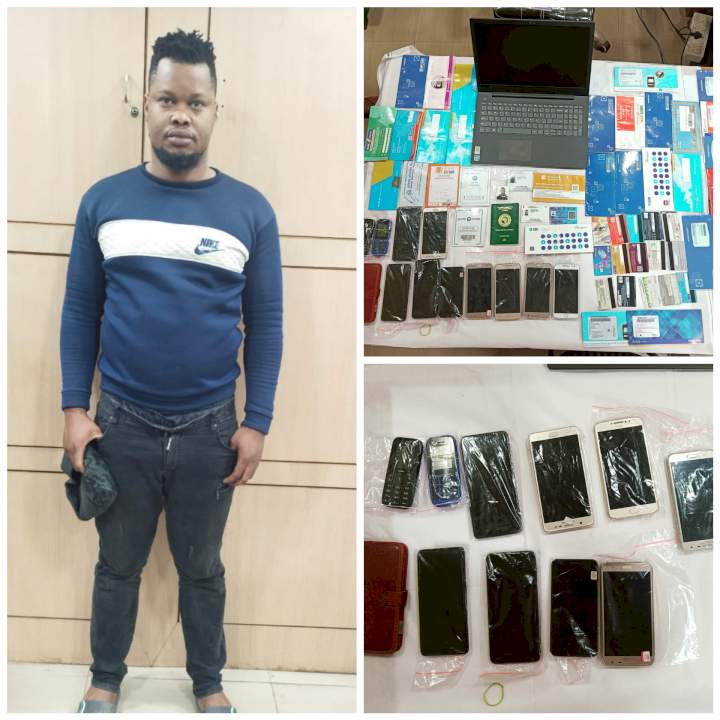 Indian police arrest fake Nigerian doctor for duping woman of N15m, recover 16 debit cards, 12 phones, 20 SIM cards and 10 bank passbooks