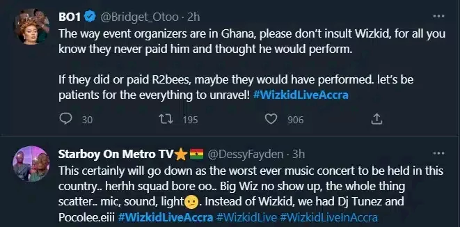 'Worst music concert ever; he should be arrested' - Ghanaians fume over Wizkid absence at his show