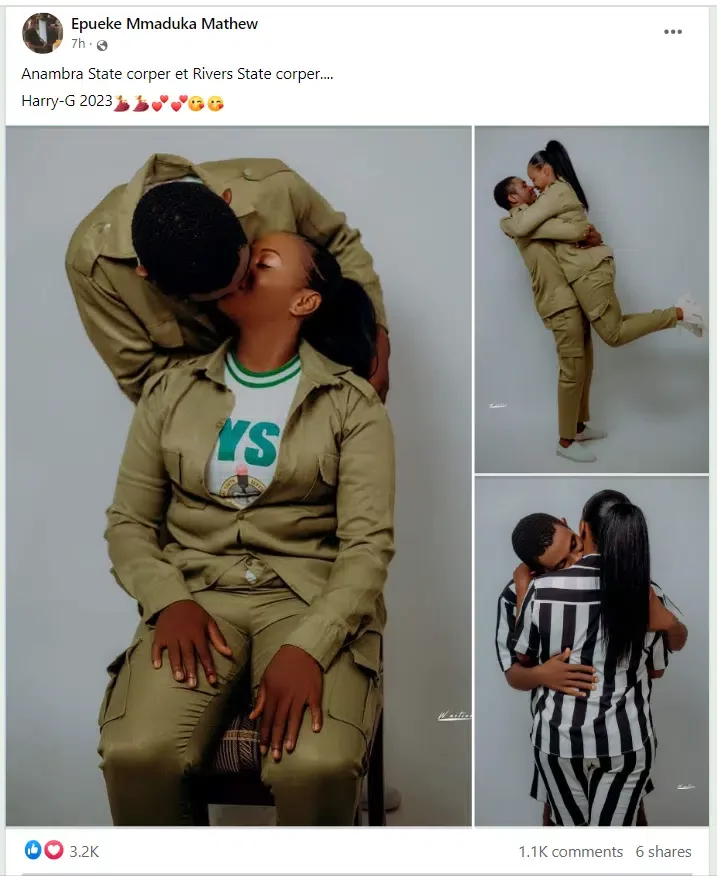 NYSC: Pre-wedding photoshoot of 2 corps members breaks the internet