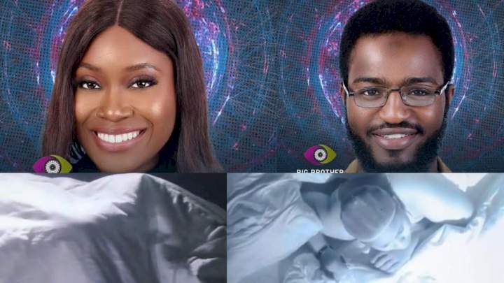 Netizens express concern as Khalid, Daniella are caught again having intense bedroom session; Amaka watches (Videos)