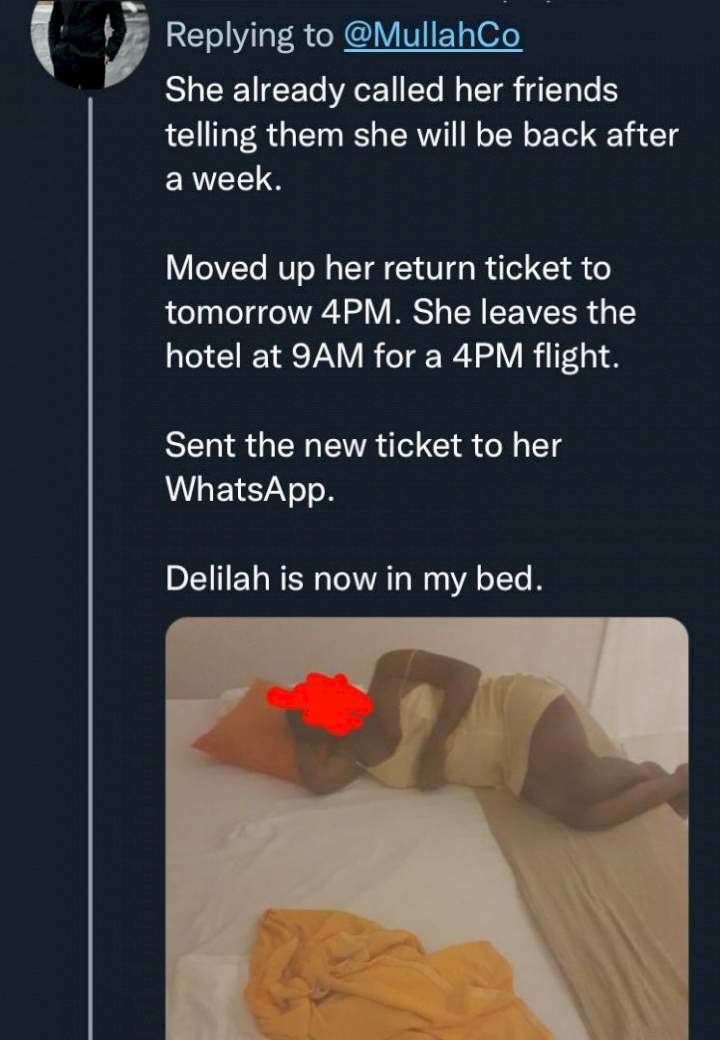 How she refused to sleep on same bed with me after paying her flight, hotel for one week vacation - Man narrates