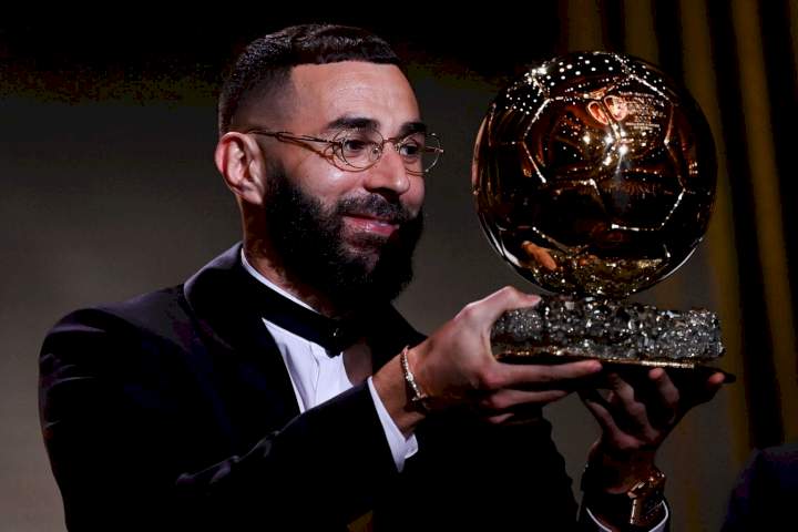 Ballon d'Or 2022: Benzema announced winner ahead of Mane, De Bruyne