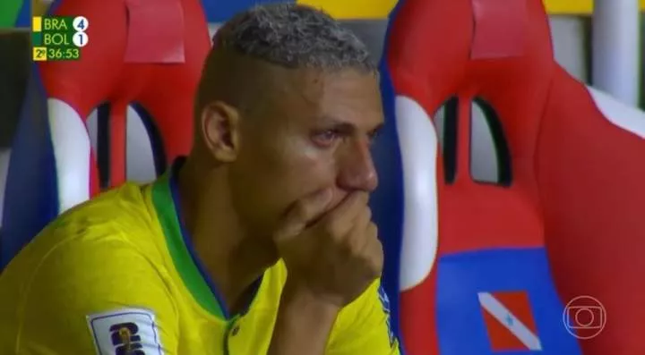 Fans rally around Richarlison as Tottenham star appears to cry on bench after shocking miss for Brazil (Video)