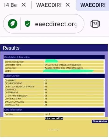 'I practically wrote nothing' - Nigerian girl who checked her WAEC result expresses shock over grades