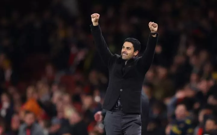 EPL: Arteta reacts to Arsenal fans' chant of title victory song