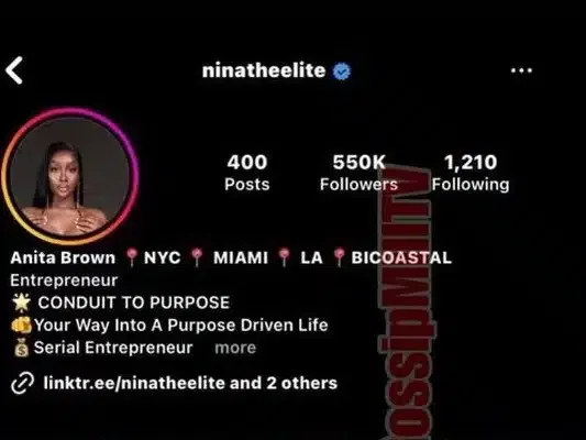 Anita Brown gains over 400K Instagram followers 4 days after claiming Davido impregnated her