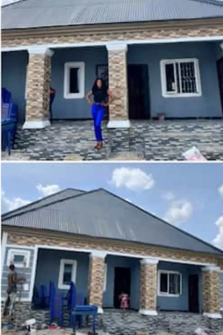 'She no buy wig'- Young Nigerian lady inspires many with self-built dream home