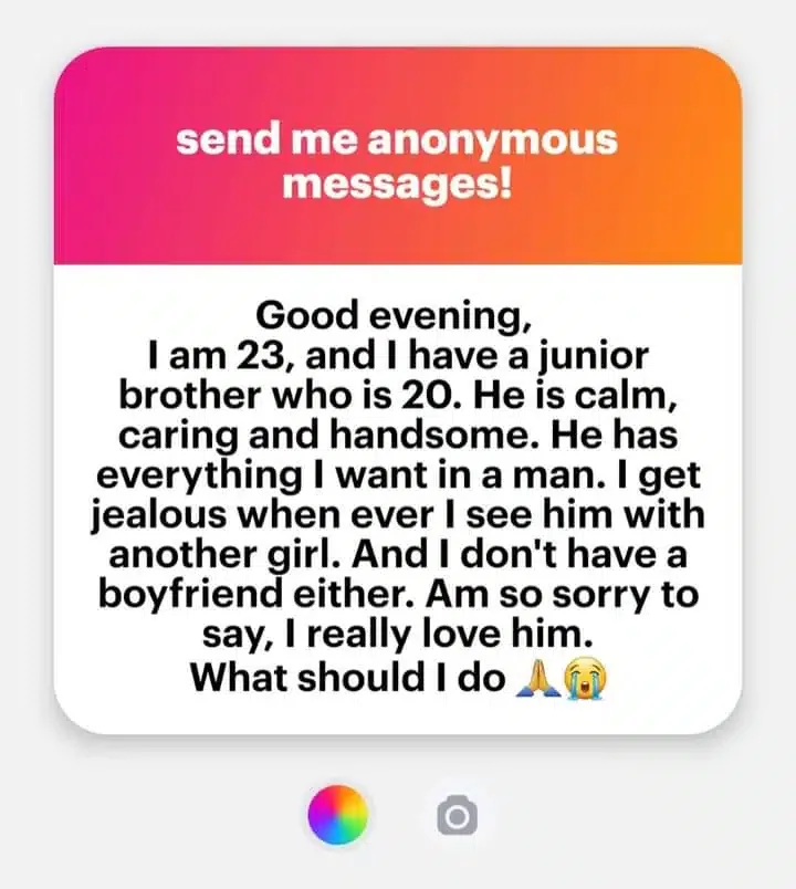 'He has everything I want in a man' - Lady in love with her brother cries out, seeks advice