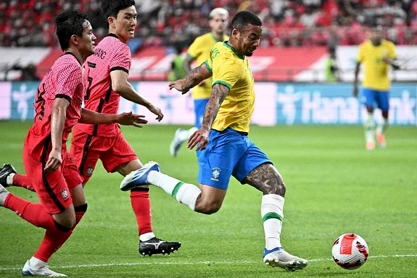 Gabriel Jesus scored for Brazil in their 5-1 win over South Korea