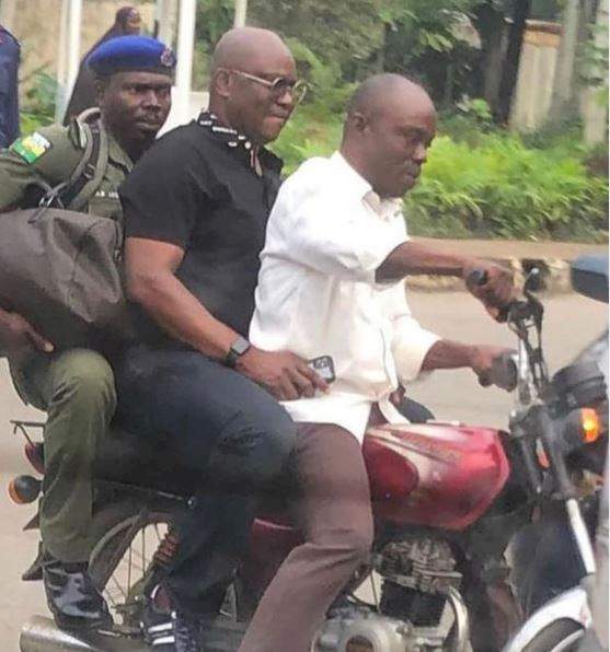 'This sapa go reach everybody' - Cubana Chiefpriest reacts to photo of ex-Ekiti State governor, Fayose on a bike