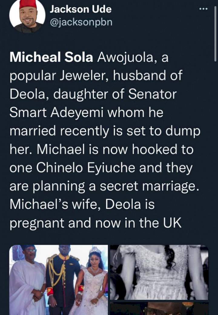Malivelihood allegedly set to dump pregnant wife, Deola Smart, plans secret marriage with someone else