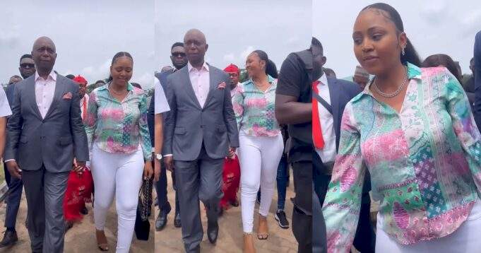 DELSU students admit to Ned Nwoko that they only hailed him because of the presence of his wife Regina Daniels (video)