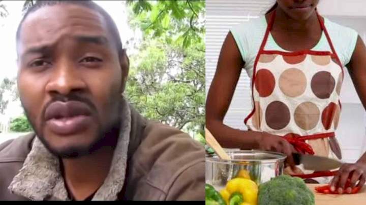 Cooking is a gender role and it's a woman's duty - Man insists, gives reasons (Video)