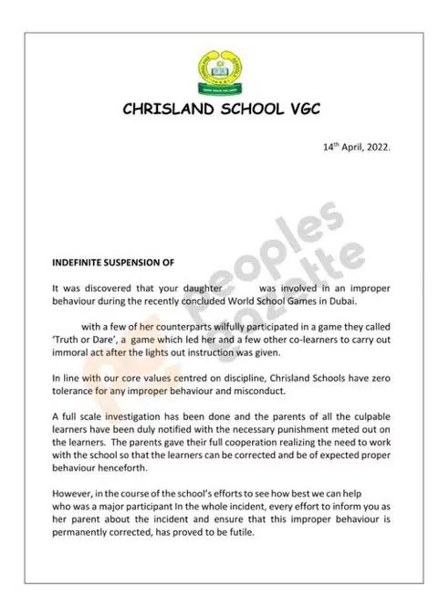 'It was a willful 'truth and dare' game' - Chrisland school breaks silence, suspends 10-year-old abused female student