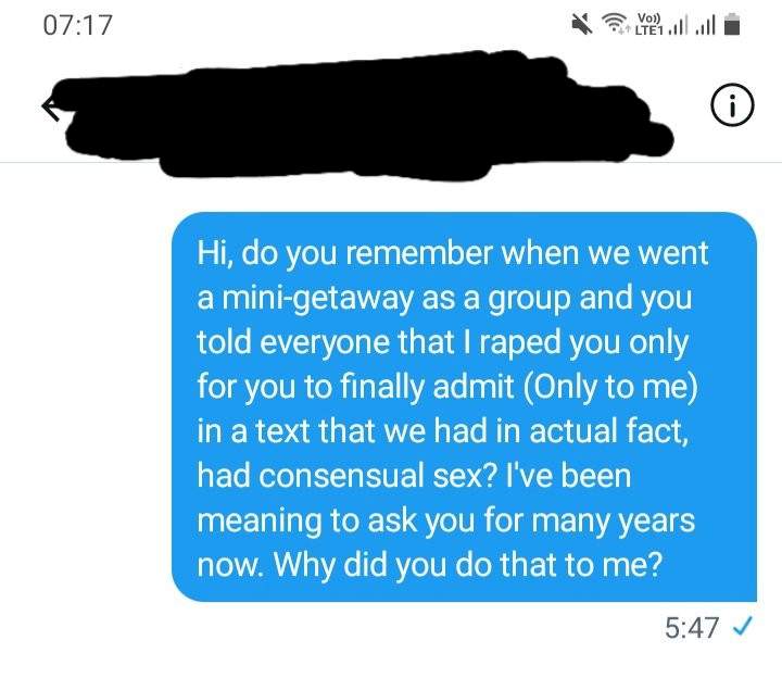 Man falsely accused of rape confronts his accuser years later and shares their chat where she confessed