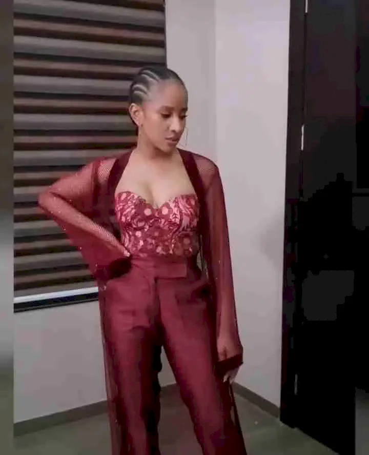 Adesua Etomi dragged over choice of outfit to Kemi Adetiba's wedding ceremony