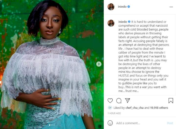 'Accusing me falsely is an attempt to destroy my life' - Ini Edo reacts to accusations that she's sleeping with politician Akpabio and Oba Elegushi