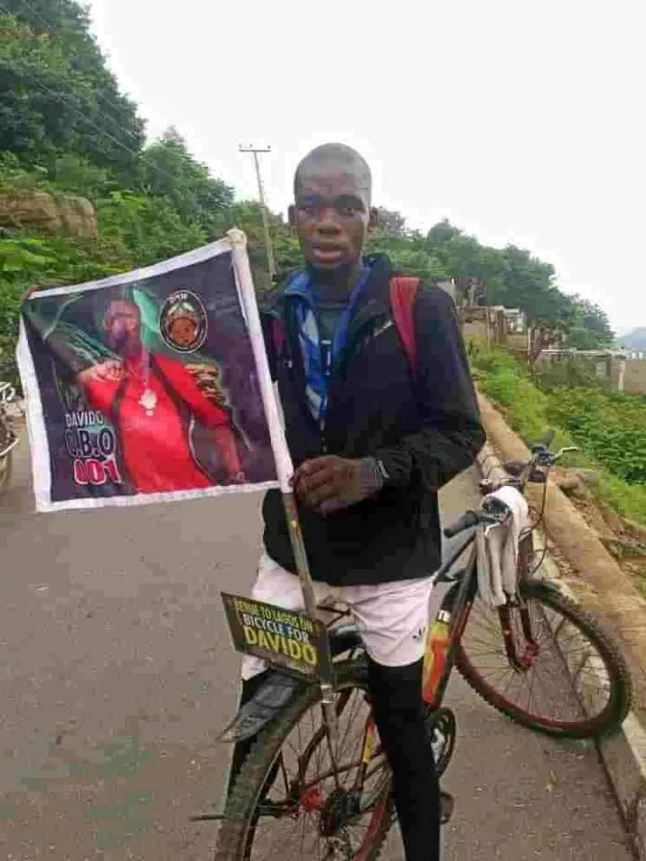 'Branch Benin make I do 100k for you' - Israel DMW tells fan cycling from Benue to Lagos to see Davido