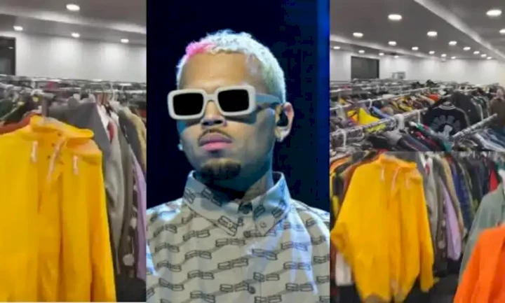 Chris Brown builds department store outside his house for his clothes (Video)