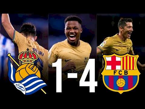 Real Sociedad 1  -  4 Barcelona (Aug-21-2022) LaLiga Santander Highlights