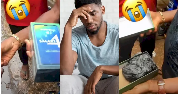 Man heartbroken after unboxing new phone which he bought at Computer village (Video)