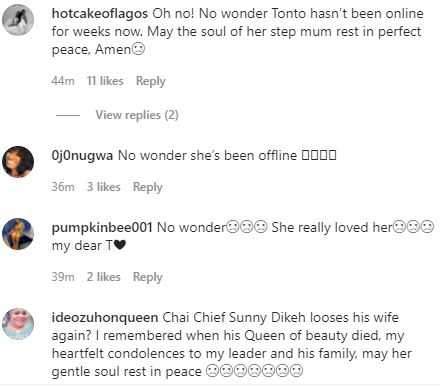 'No wonder she's been offline' - Fans react to Tonto Dikeh's recent tragedy