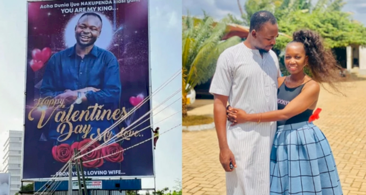 Journalist rents a billboard to appreciate her husband on Valentine