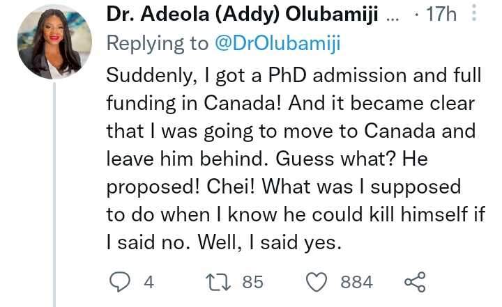 Lady reveals what she did when she had to choose between her PhD and love life