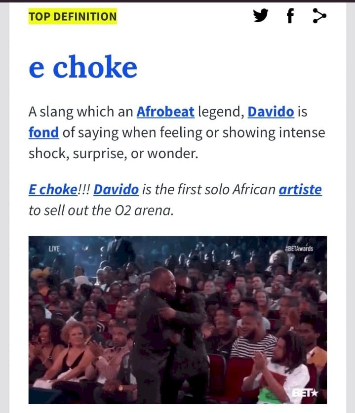 Twitter endorses Davido's 'E Choke' slang with an emoji