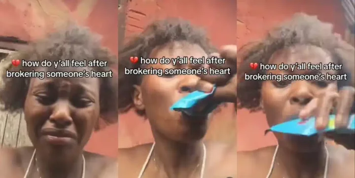 Lady shares video of herself drinking bleach after suffering heartbreak Lady shares video of herself drinking bleach after suffering heartbreak
