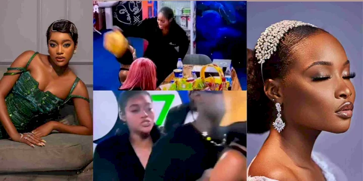 #BBNaija: Beauty confronts Ilebaye after a party on Saturday night and rips off her wig (video)