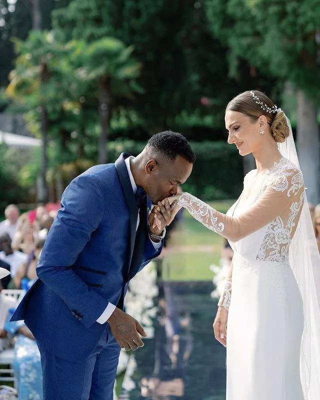 Former Super Eagles striker Obinna Nsofor marries his Serbian partner, Anastasija Radi (photos)