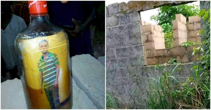 Old photo of Turkey-based Nigerian man found inside a bottle buried in his uncompleted building