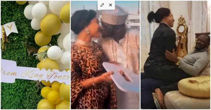 "You are the best husband and best daddy" - Tonto Dikeh gifts her new lover an expensive car gift (Video)