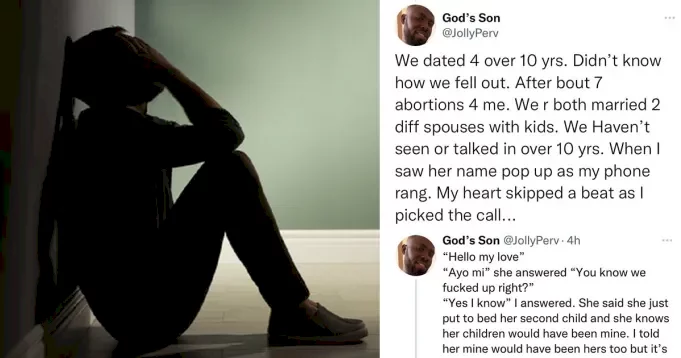 Man narrates how he and his ex-girlfriend got married to different people after dating for 10 years and having 7 abortions