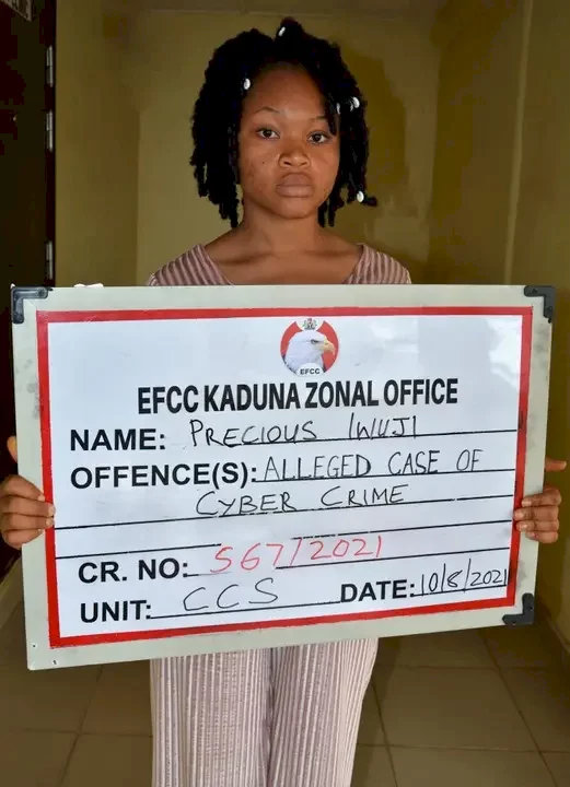 EFCC arrests lady for selling her photos, Facebook account to fraudsters