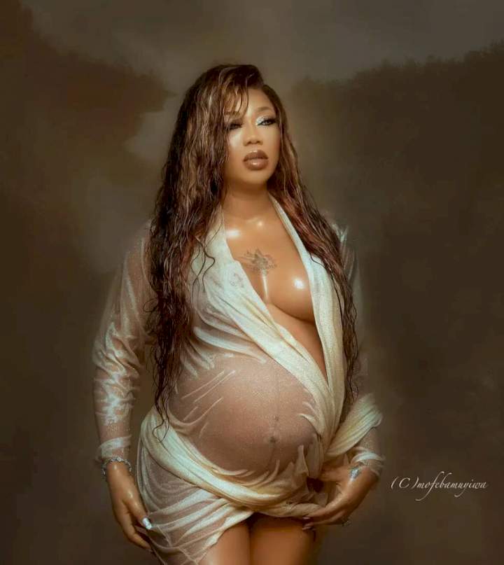 Serial entrepreneur, Toyin Lawani, shares hot maternity photos; writes on her son Tenor's relationship with her husband, Segun Wealth