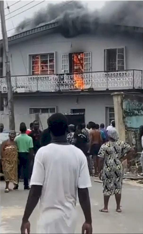 Woman returns from Sallah feasting to find her house and car on fire (video)