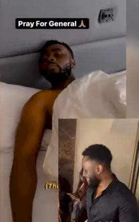 BBNaija's Pere gets hospitalized hours after receiving gift items from fans (Video)