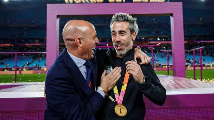 Luis Rubiales and former Spain Women's head coach Jorge Vilda - X/@totalbarca