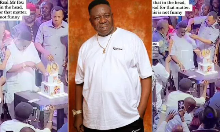 "He looks so suspicious" - Man raises alarm over Mr Ibu's safety as he shares rare video from party