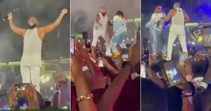 'World class performance' - Epic moment Asake joined Davido on stage during Timeless concert (Video)
