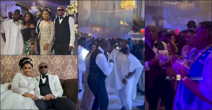 Chioma and Cubana Chief Priest make money rain as Davido performs at Isreal DMW's wedding (Video)