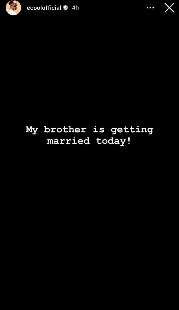 'My brother is getting married today; I'm emotionally imbalanced' - Davido's DJ, Ecool