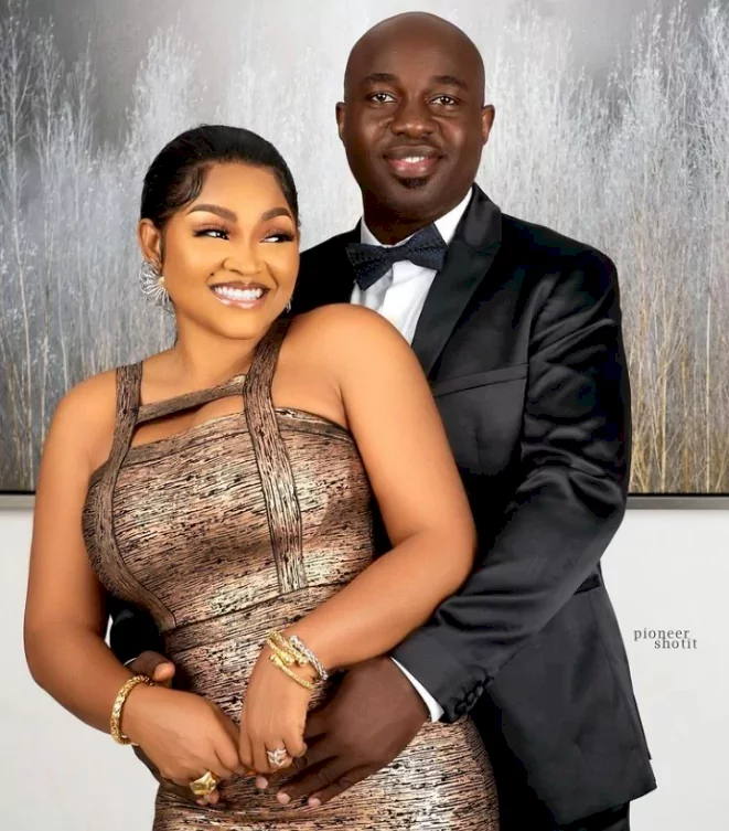 'Truth don dey come out' - Reactions as Mercy Aigbe's new husband, Kazeem reveals the real reason he married Mercy Aigbe