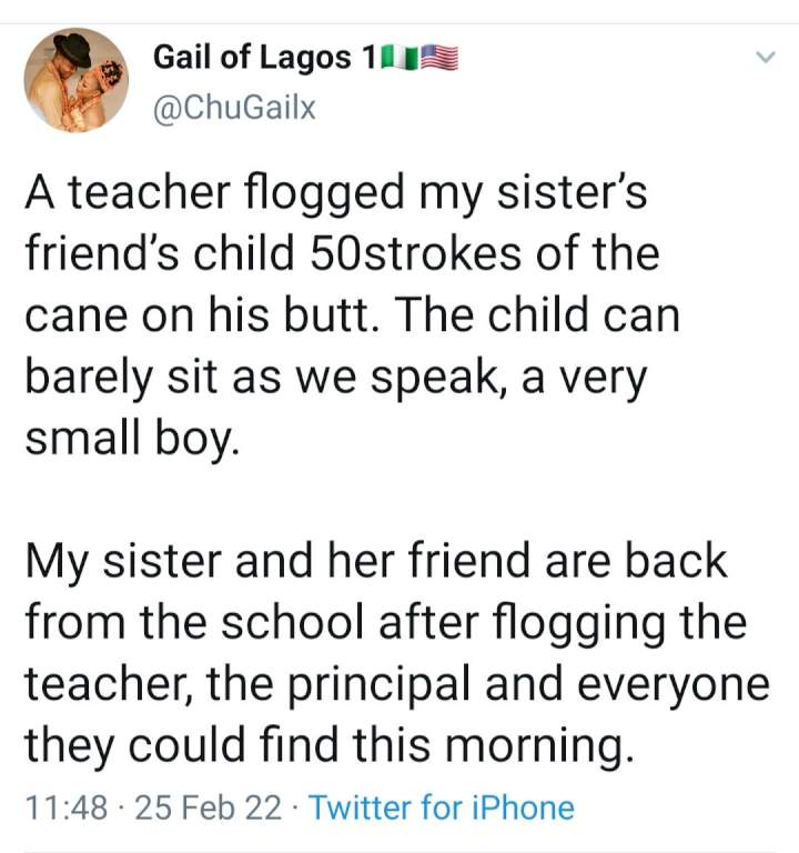 Mom and her friend storm school in Warri to take revenge after her child was flogged 50 strokes