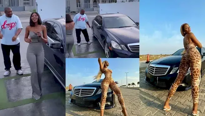 "Abi na Don Jazzy be Biggie of BBN?" - Reactions as Modella joins the league of Mercedes Benz owners