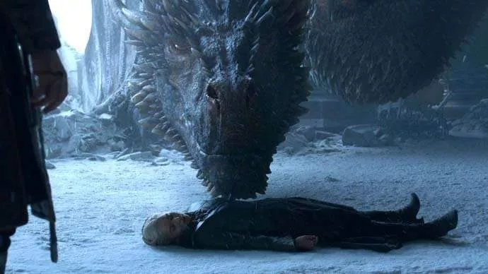 Drogon senses Daenerys' death