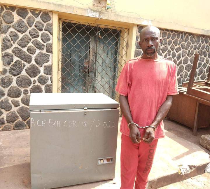 Man arrested for allegedly killing his three children and dumping their bodies in a freezer in Enugu (photos)