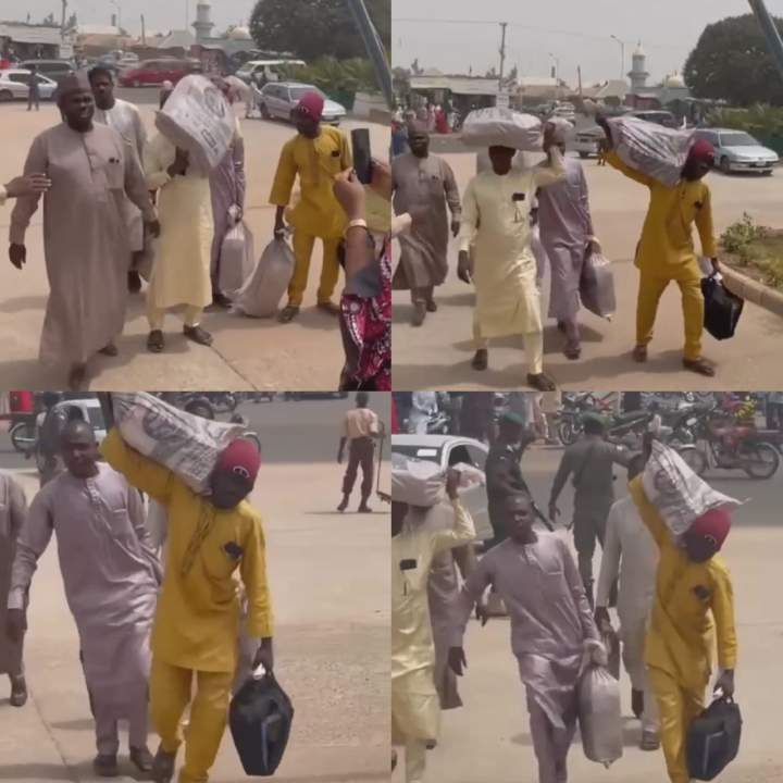 Trending photos and video of Nigerians arriving CBN office with sacks of old N500 and N1000 notes